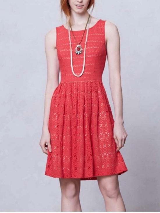 Anthropologie Dresses & Skirts - Anthropologie Sunstream red lace dress